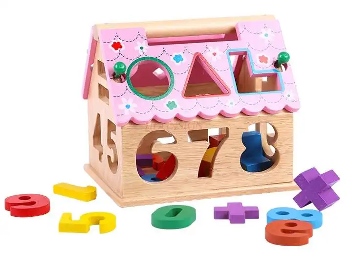 Smart House Children Boys and Girls Early Learning Puzzle Digital Shape Pairing Building Block Toys 1-2-3