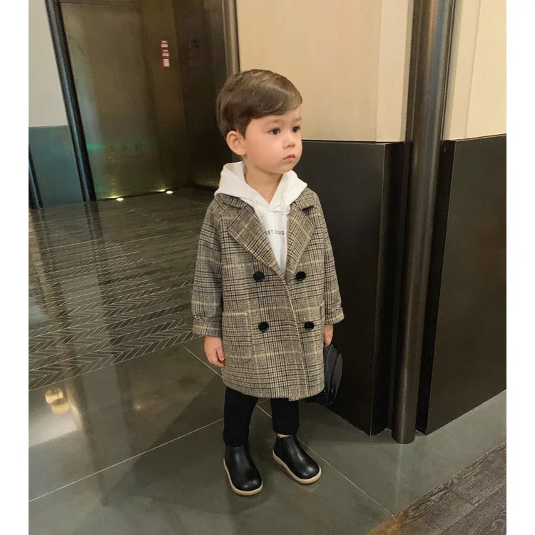 Kids Winter Jacket Wool Coat For Boys Woolen Outerwear Boys Winter Jacket Children Clothing Warm Boy Thicken Blazer Kids Clothes