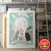 Georgr Barbier Exhibition Museum Poster, Le Jeu Des GrâCes Canvas Painting Wall Picture, The Game Of Graces Vintage Art Prints,