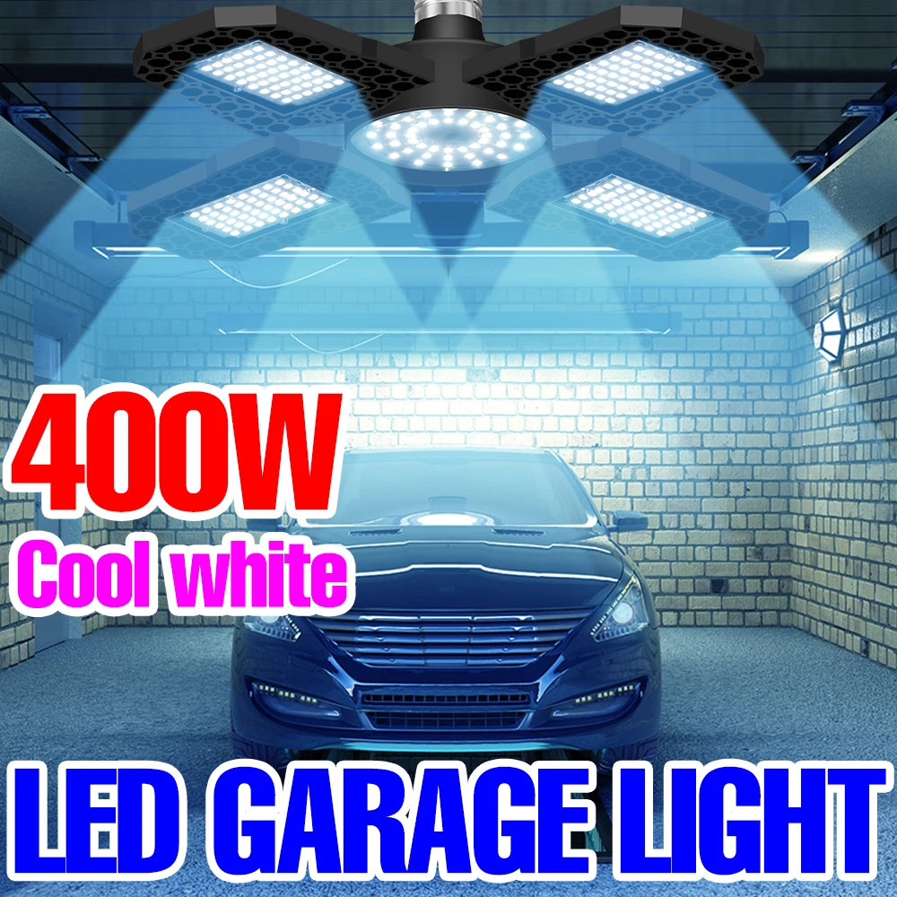 220V LED Garage Light E27 Workshop Lamp E26 High Bay Lights 200W 300W 400W Waterproof Warehouse Ceiling Lamp Industrial Lighting