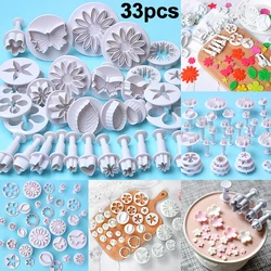 33 Pcs/set Cake Decorating Tools Fondant Plunger Cutters Tools Cookie Biscuit Cake Mold Flower Set Baking Accessories