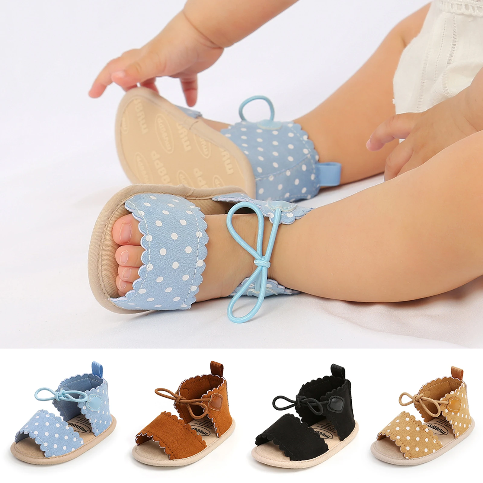 

Toddler Baby Girls Bow Polka Dot Sandals Party Princess Sandals Summer Beach Shoes Infant Baby Girl Shoes