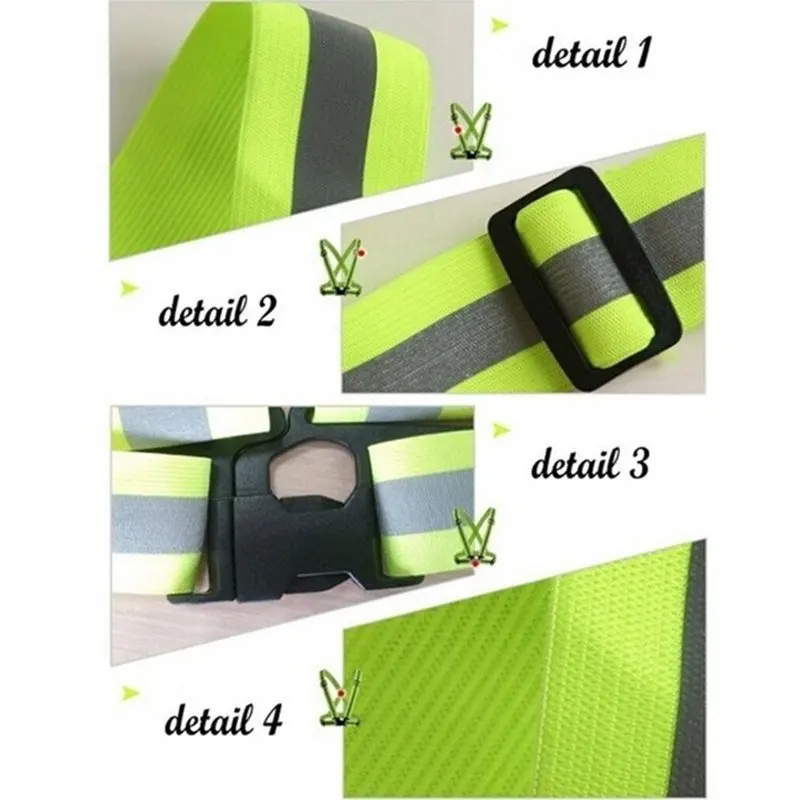 Bike Safe Reflective Strip Safety Vest Belt for Construction Traffic Visibility Security Jacket Reflective Strips Wear Uniforms