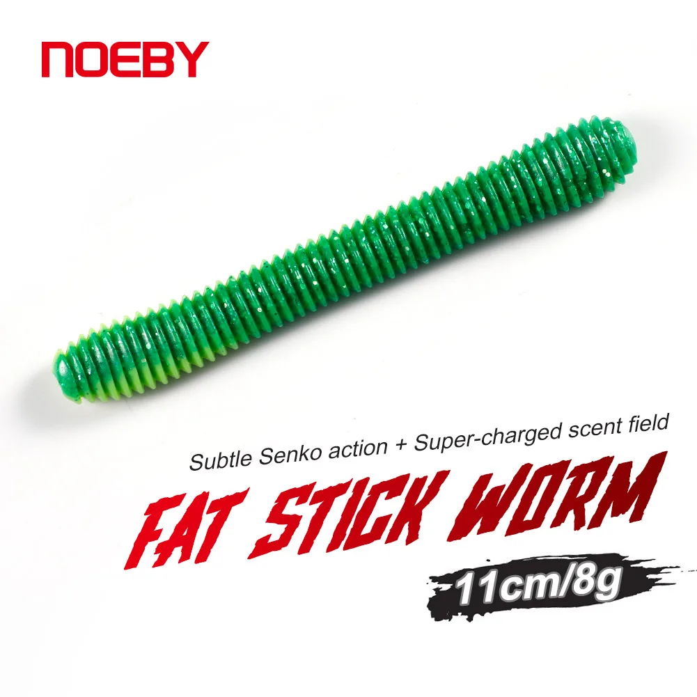 

NOEBY-Silicone Stick Worm Soft Lure, Artificial Bait for Bass, Pike Tackle Fishing, Swimbaits Finesse, PVC, 11cm, 8g