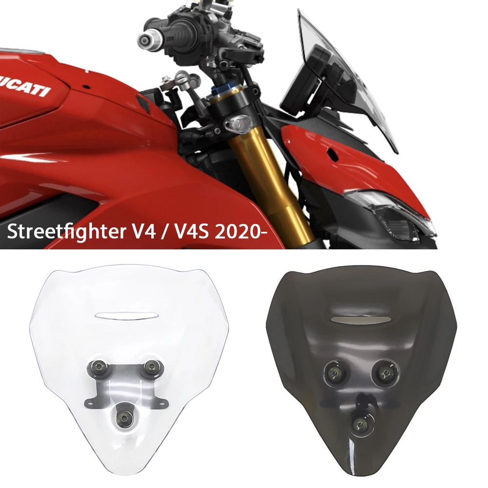 

For DUCATI Streetfighter V4 V4S V4 S 2020 2021 Motorcycle Windscreen Windshield Covers Screen Smoke Lens Motorbikes Deflector