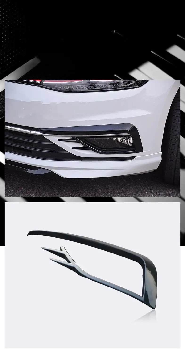 Car Front Fog Lamp Eyebrow Wind Knife Cover Fog Light Frame Trim Kit For VW For Golf MK7.5/7  Fog Light Eyebrow Eye Lid