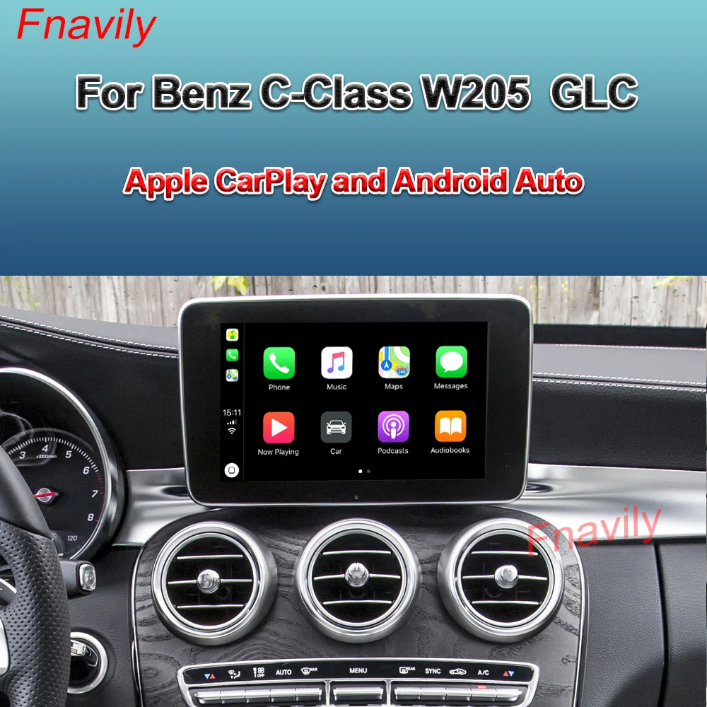 

Fnavily OEM Retrofit Wireless CarPlay For Mercedes Benz C-Class W205 GLC Apple CarPlay And Android Auto Retrofit Kit 2015-