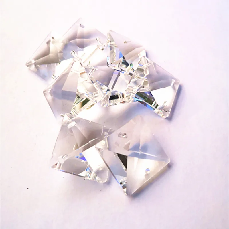 Top Quality 5pcs/lot 22mm Clear Crystal Square Beads With 4Holes DIY K9 Crystal Chandelier Parts Crystal Glass Curtain Beads