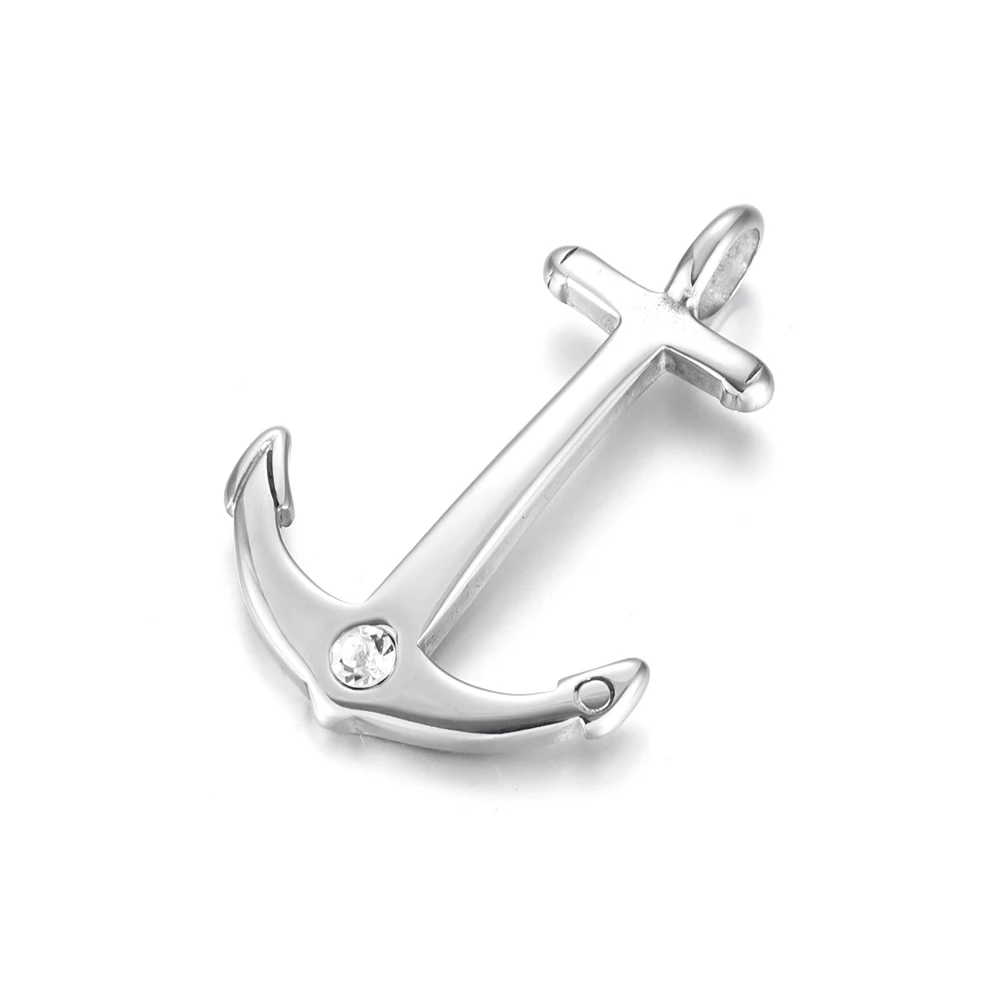  Stainless Steel Anchor Pendant Polished Charms Connector Hole 4mm Bracelet Hook Closure DIY Accessories Jewelry Making image 2