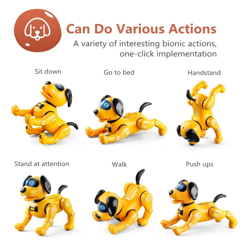 Electric RC Robot dog Touch &2.4G Remote Control Pet Dog Can Dance Singing Program Sleep Like Baby Gnawing bone VS Walk Dinosaur