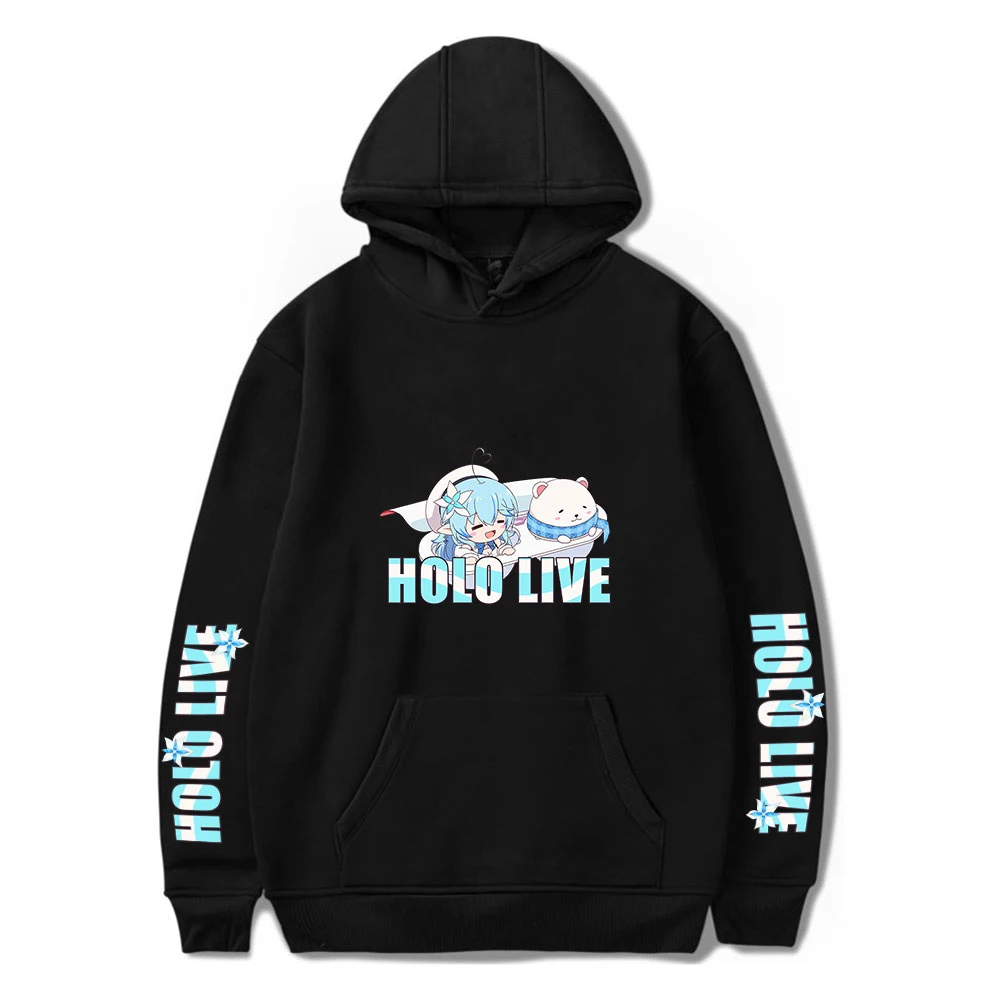 HOLOLIVE VTuber Yukihana Lamy Print Autumn and Winter Holiday Men/Women Pure Cotton Fleece Hooded Kawaii Novelty street style