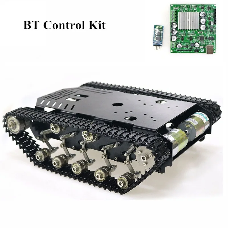 Amortiguador de Control Wifi/ PS2, chasis de tanque de acero inoxidable, modelo de Robot inteligente, Motor Dual DC 12V para Arduino