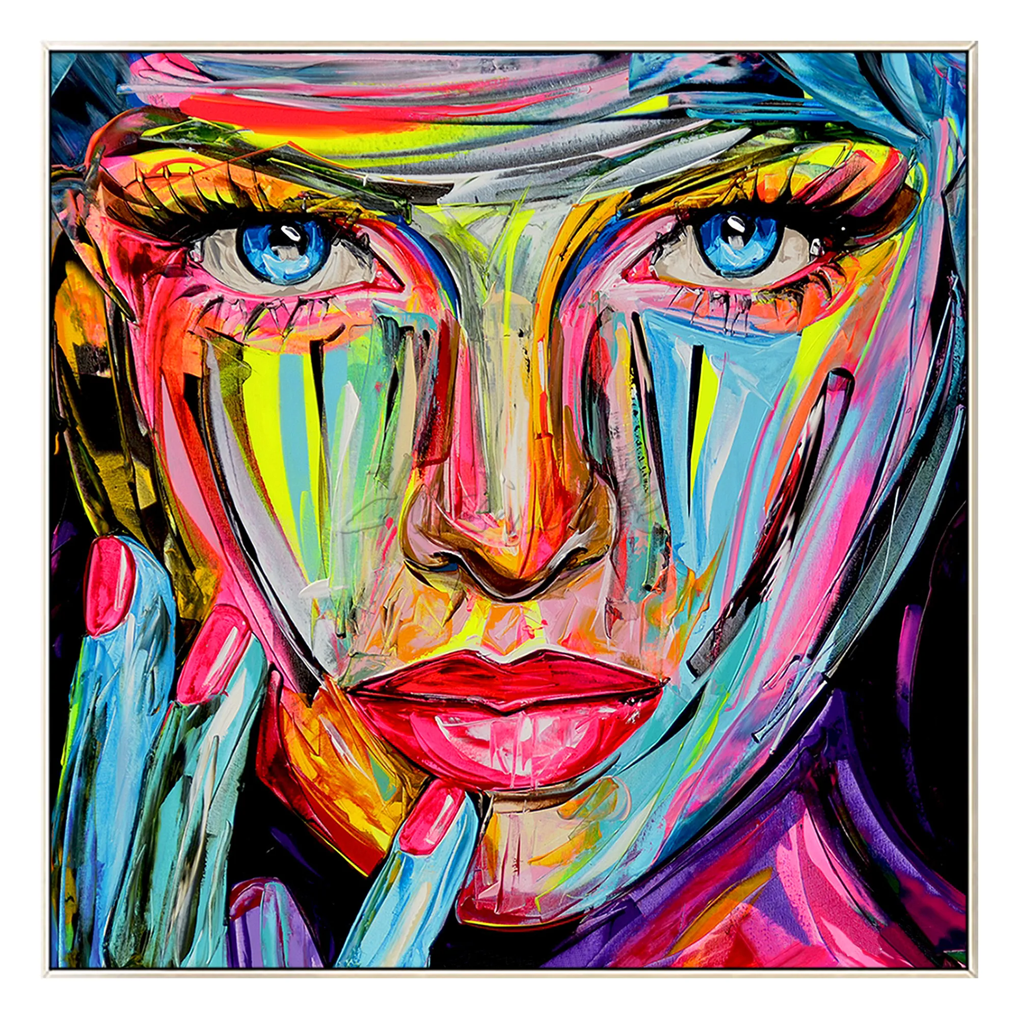 

Французский Nielly женщина лицо портрет, холст, живопись палитра нож лицо масляной живописи Impasto стены картины для гостиной