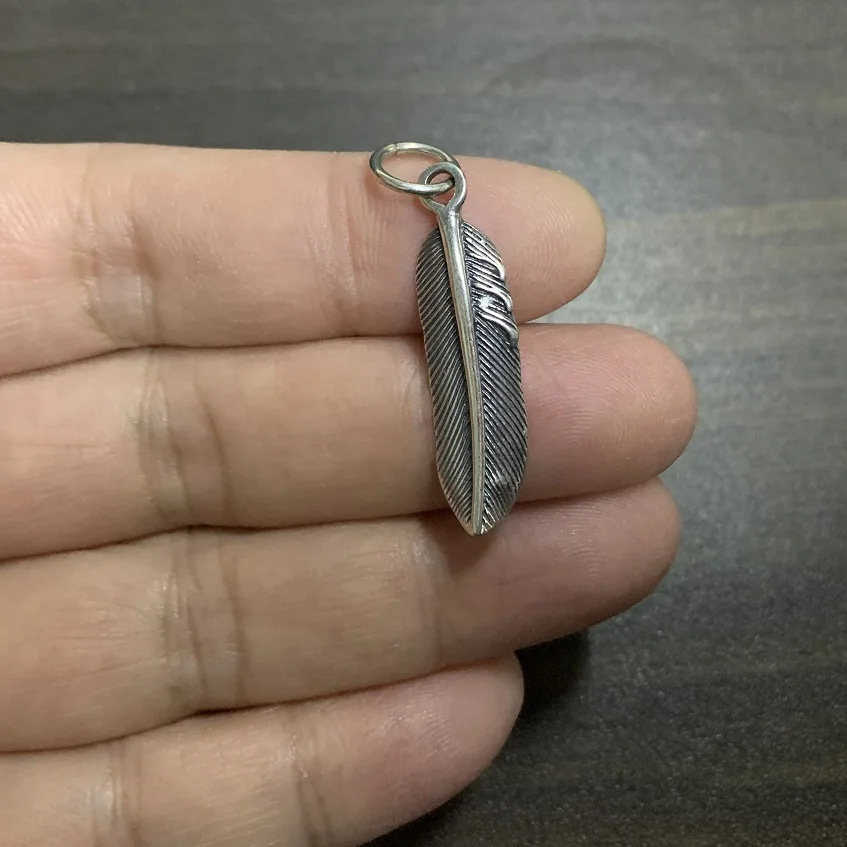 Real silver feather Pendant men women S925 Sterling Silver Pigeon feath pendant chinese style design peace pendant Jewelry Gift