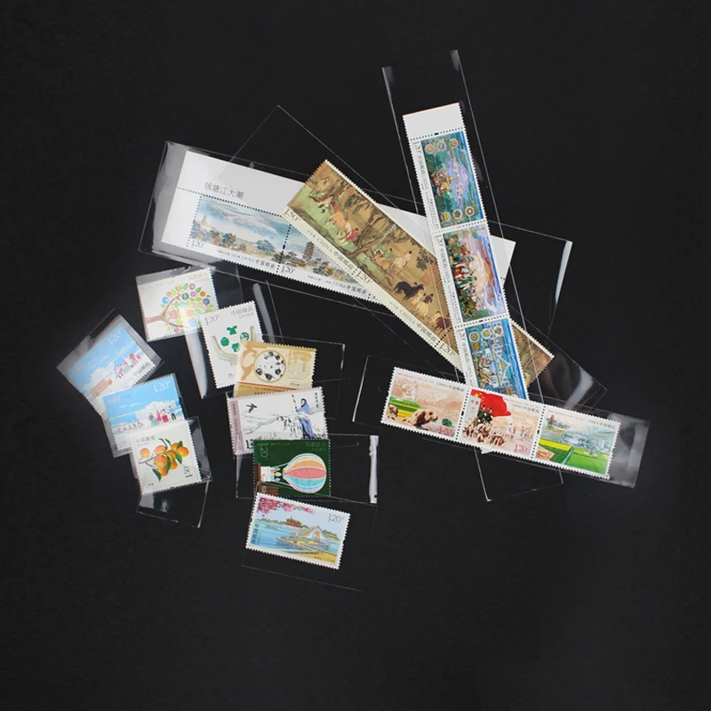 STAMP Sleeves Holder Collection Protection OPP Bag Different， Small Stamp 10 Different Sizes PCCB