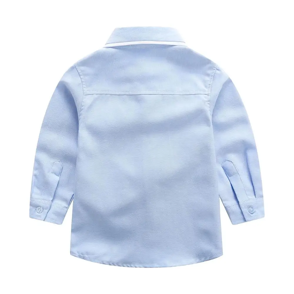 IENENS Kids Boy Shirts Formal Clothes Solid Color 3-11Y Baby Long Sleeve Shirt Spring Tops Tees Shirts Children Cotton Blouse