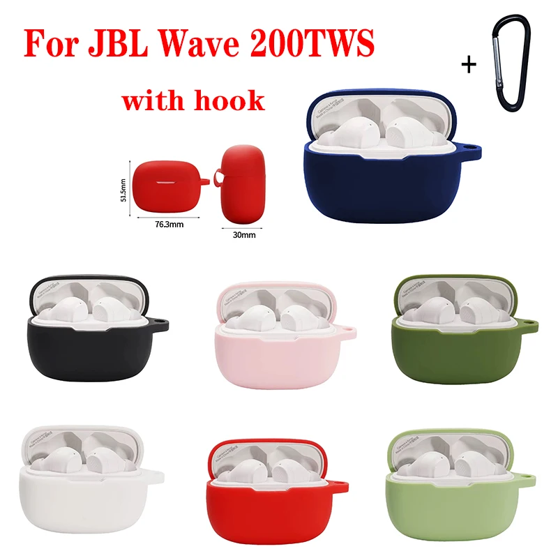 Funda de silicona para auriculares JBL Wave 200TWS, cubierta de auriculares de Color sólido, suave a prueba de golpes, accesorios para auriculares jbl 200
