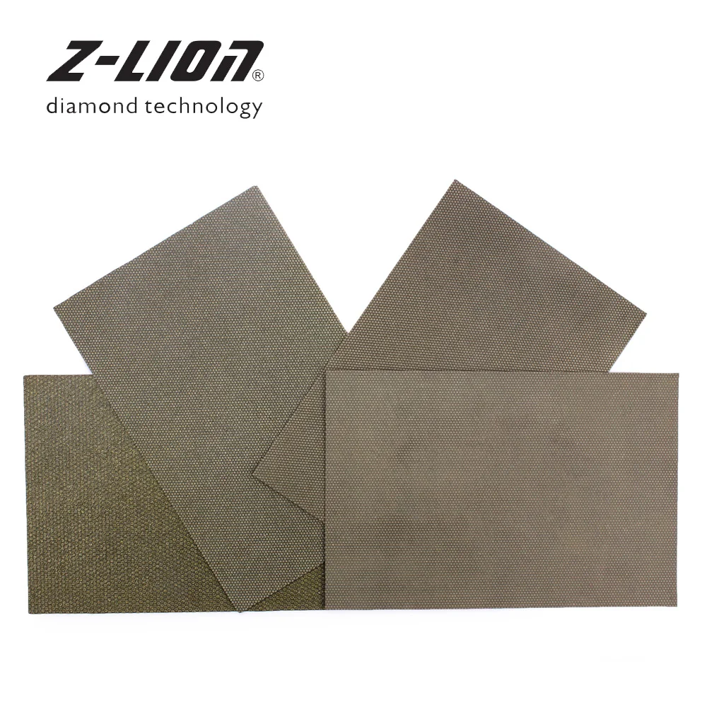 Z-LEAP 120*180mm Sandpaper Dry Wet Diamond Electroplated Hand Polishing Pad Glass Granite Marble Concrete Abrasive Sanding Tool