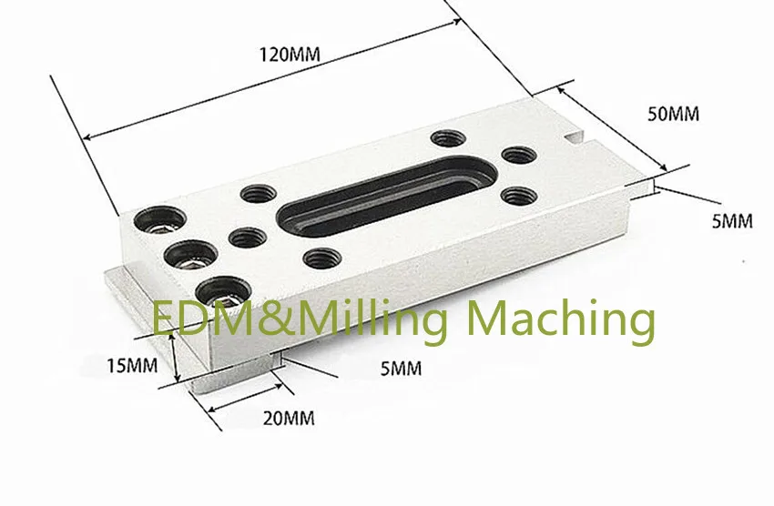 2pcs CNC Wire EDM Fixture Board Stainless Jig Tool For CNC Wire Cutting Clamping And Leveling 120x50x15mm