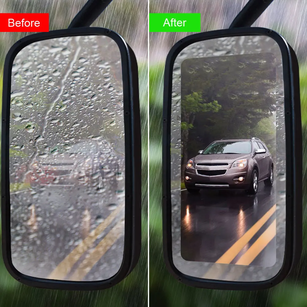 Large Truck Car Rain Film Rearview Mirror Protective Film Anti-glare Rain Anti-fog Reflector Nano Films Flooding Hydrophobic