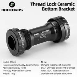 ROCKBROS Bicycle Bottom Brackets Adapter Ceramic Bearing Press BSA Axle for Shimano R8000 6800 R7000 SRAM GXP SRAM DUB  ROTOR 3D