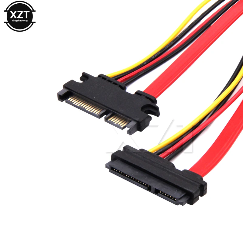1pcs 22Pin SATA Male to 7+15 Pin Female Serial SATA Extender Cable Data Power Combo Extension Cable 30cm