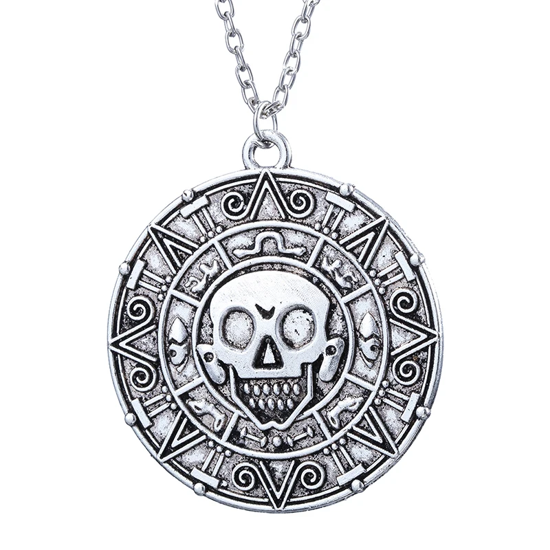 Hot Pirates Of The Caribbean Necklace Jack Sparrow Aztec Coin