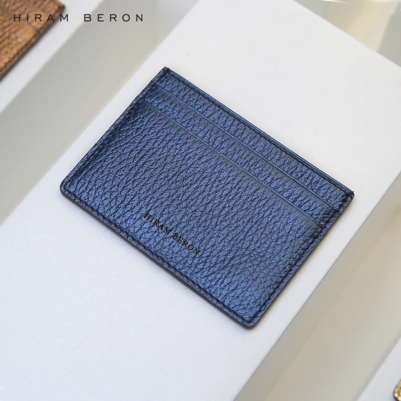 Hiram Beron Custom Customized Wallet for Men Gift for Him Luxury Brand Card Case Personalized Italian Leather Dropship