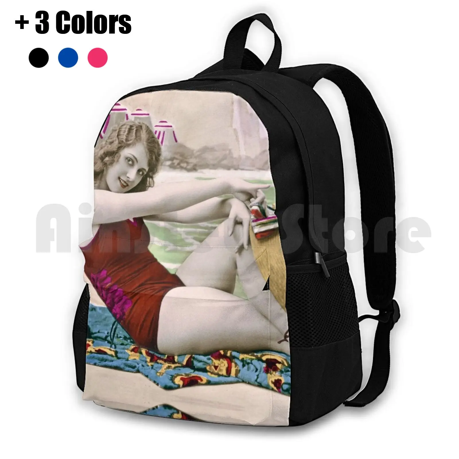 Attractive Woman From The 20s On The Beach Outdoor Hiking Backpack Waterproof Camping Travel Womens Young Lady Bather Up 20s