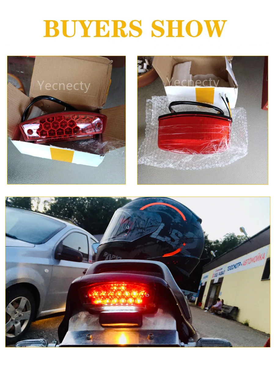 Universal Motorcycle LED Brake Tail Light ATV Dirt Bike Rear Stop Lamp License Plate Indicator For Ducati Monster M400 M750 M900