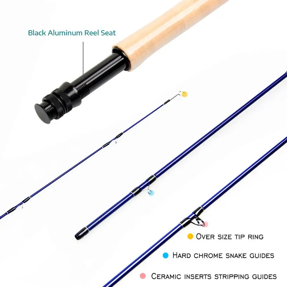 Imagem -02 - Angler Sonho-pesca Fly Rod e Reel Combo Grupo Fly Linha Iscas Kit Completo com Bolsa wt