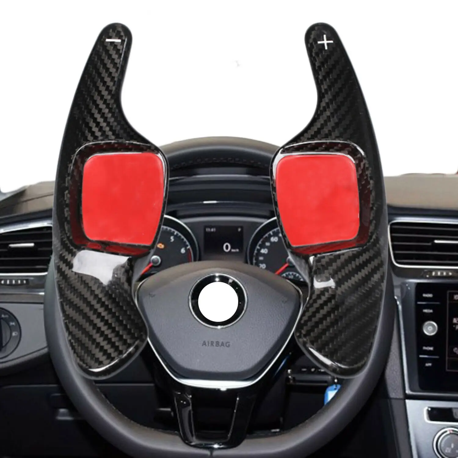 

Pair Carbon Fiber Steering Wheel Gear Shifter Paddle Extension Fit For Volkswagen GOLF 7 Tiguan Teramont C-Trek