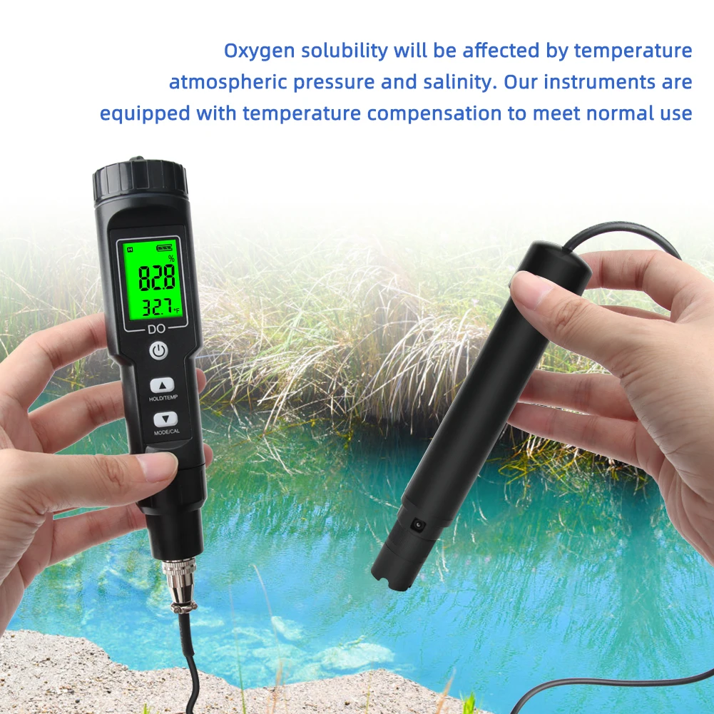 Yieryi Digital DO9100 Dissolved Oxygen Meter Aquarium DO Tester Seawater Freshwater Fish Tank Aquaculture Water Quality Detector