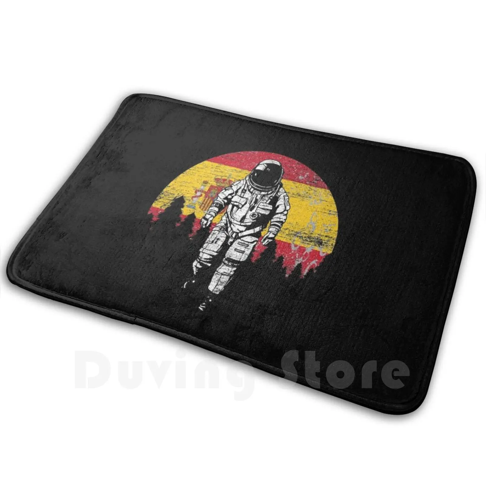 Spain Flag Astronaut Mat Rug Carpet Anti-Slip Floor Mats Bedroom Spain Spaniard Latino Spanish Flag Make Spain Great Again Moon