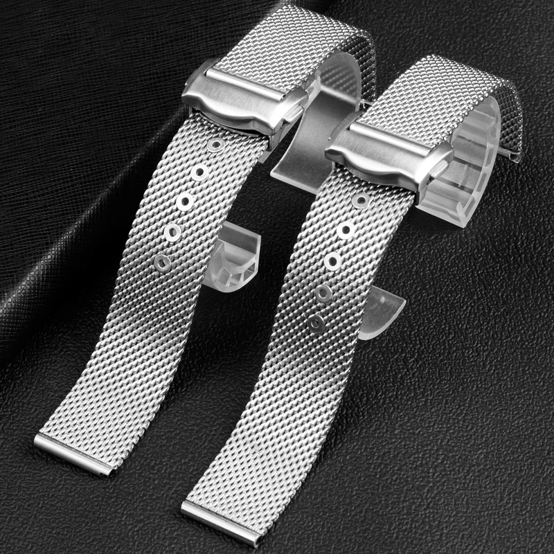 Shark Milan mesh belt refined steel watchband for Omega seahorse 300 no time to   die 007 million National Men's 20mm wristband