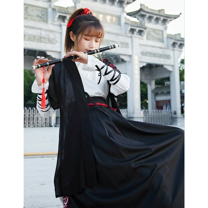 Wuxia косплей меч человек Улучшенный ханьфу женское Повседневное платье женское в китайском старинном стиле Фея Хань элемент сценическое выступление