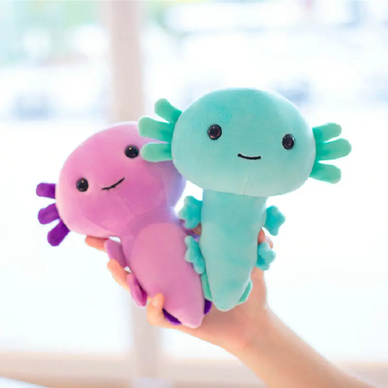 1pc 45/80cm Cute Salamander Plush Toy Six Horn Dinosaur Stuffed Aniamls Plushie Pulpos Plush Soft Pillow Baby Toy Kids Xmas Gift