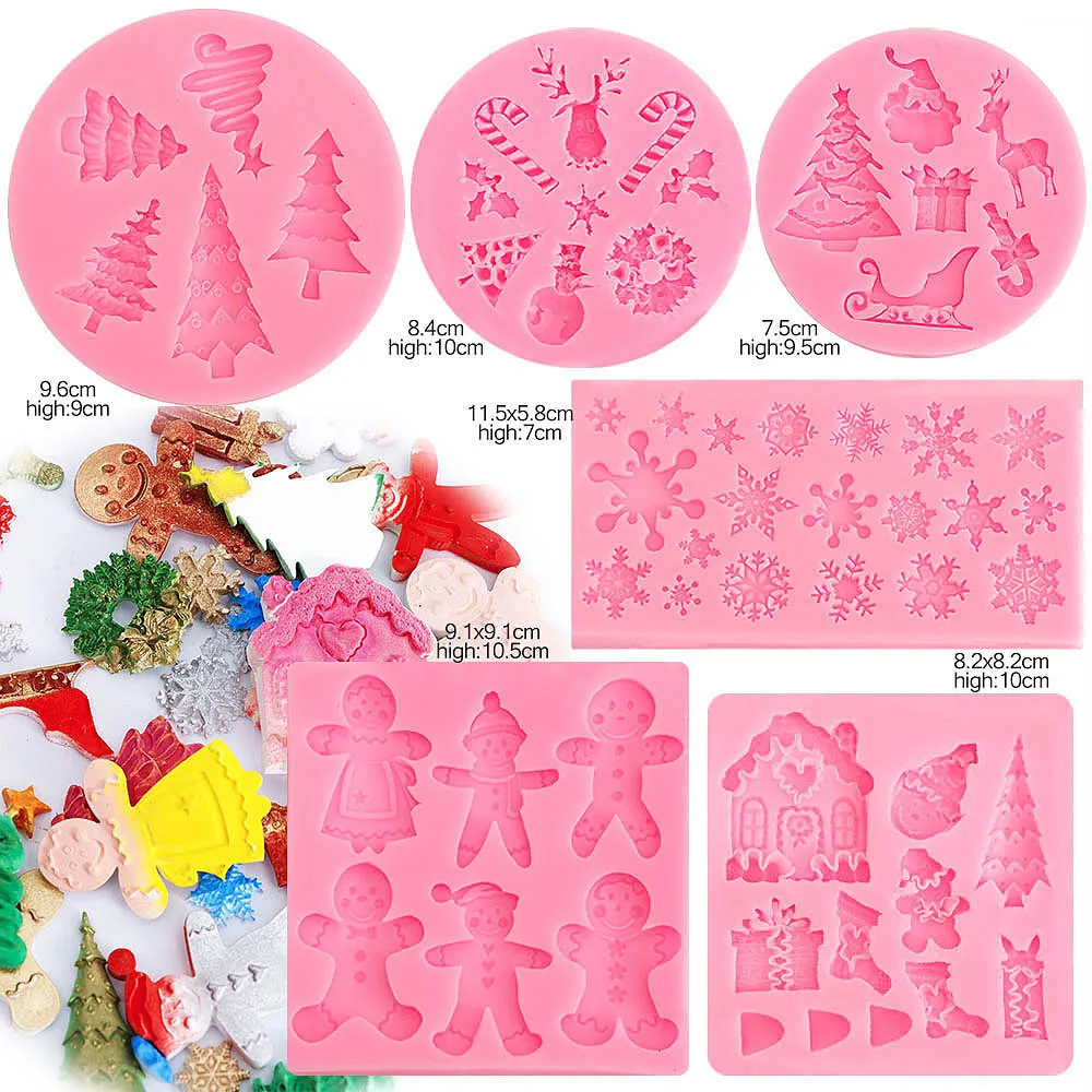 Christmas Bell Santa Tree Cooking Tools Silicone Mold For Baking Of Kitchen Accessories Mug Fondant Sugar Craft Cake Decorating