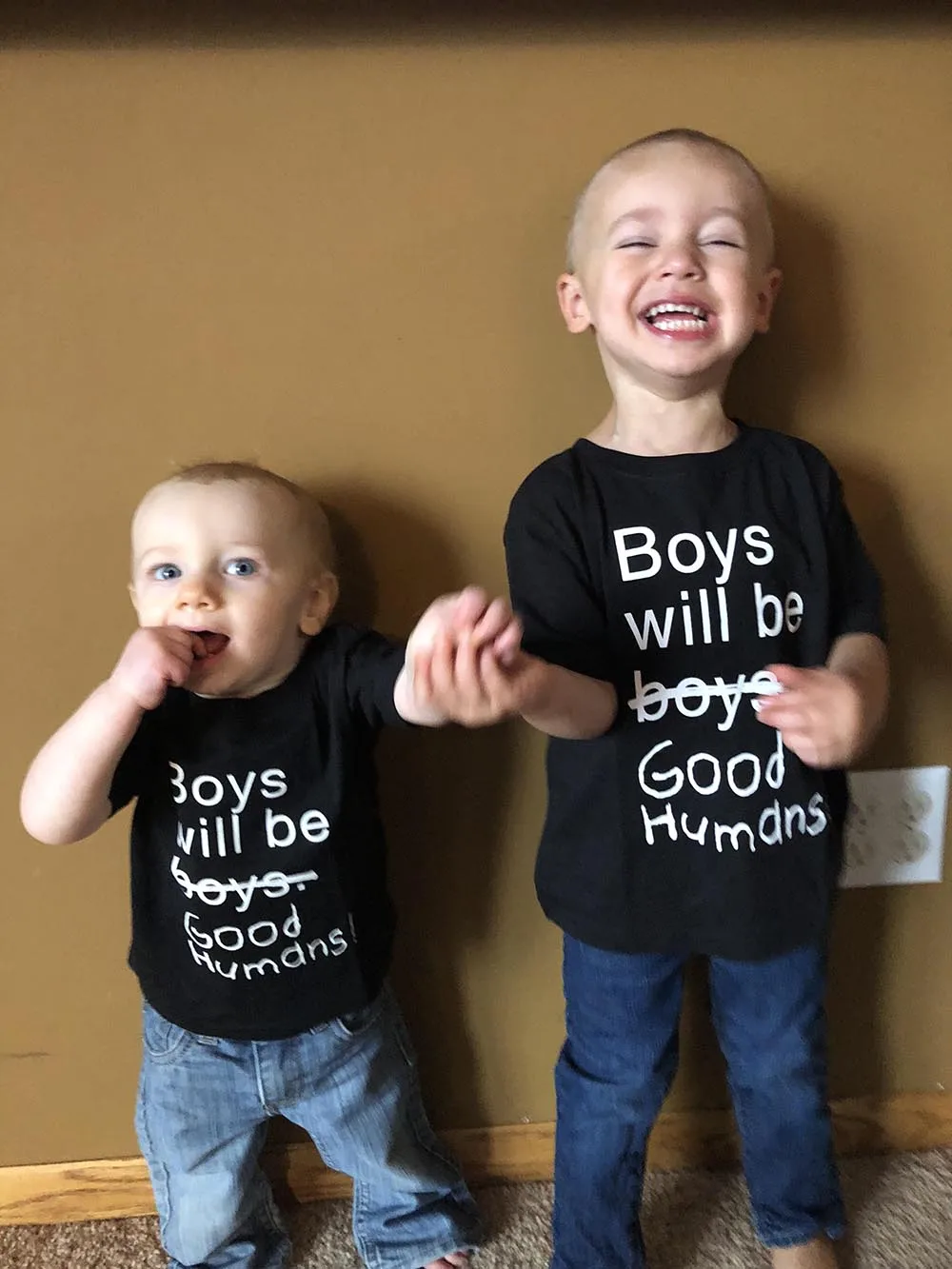 Kids T-shirt Boys Will Be Good Humans Letter Print Boys Feminist Shirt Activist Feminism Gentlemen Baby Toddler T-Shirt