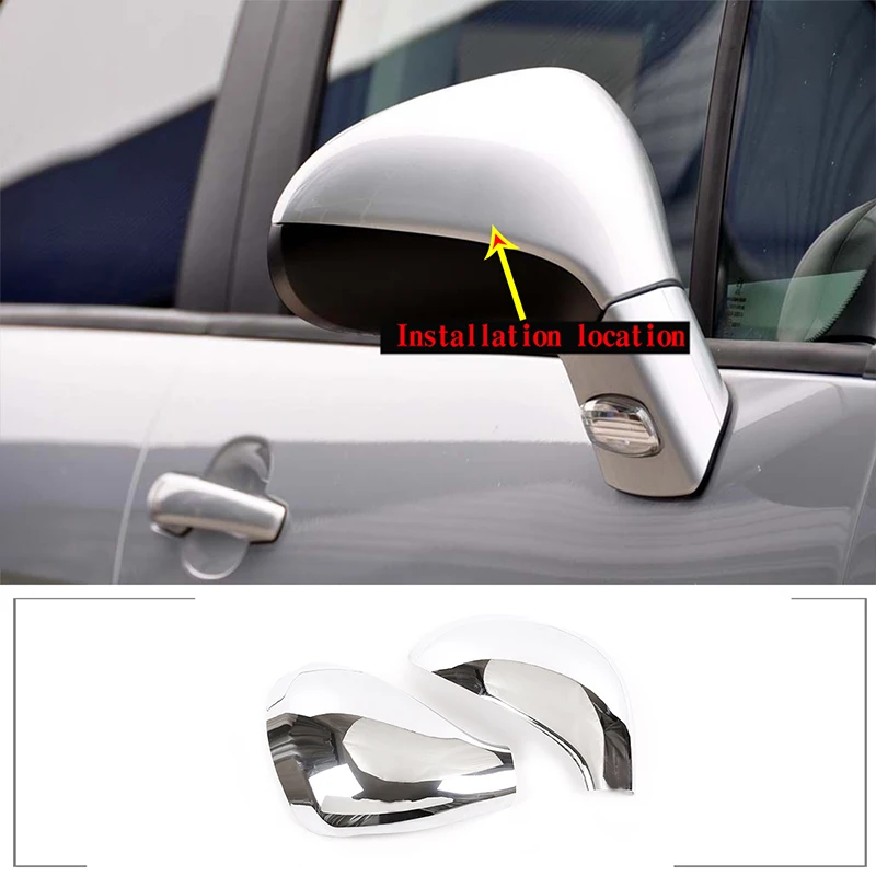 

For Peugeot 207 308 Peugeot 2006-2014 ABS Bright Silver Car Exterior Mirror Cover Decoration Sticker Car Accessories