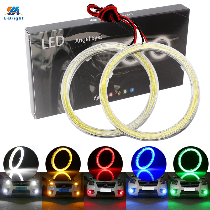 1 Para COB Angel Eyes Halo Rings do LED-owych reflektorów samochodowych, motocyklowych i skuterowych 12V z osłoną 60mm 80mm 120mm 70mm 90mm 100mm 110mm