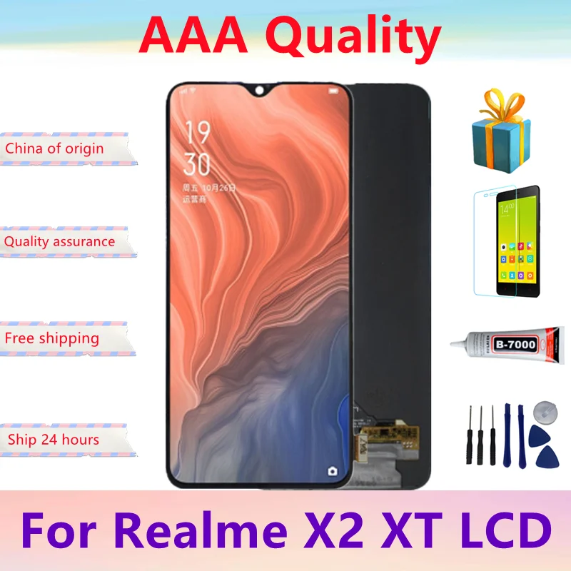 

AMOLED TFT Display 6.4"For Realme X2 RMX1992 RMX1993 RMX1991 LCD Touch Digitizer Screen Assembly For Realme XT RMX1921