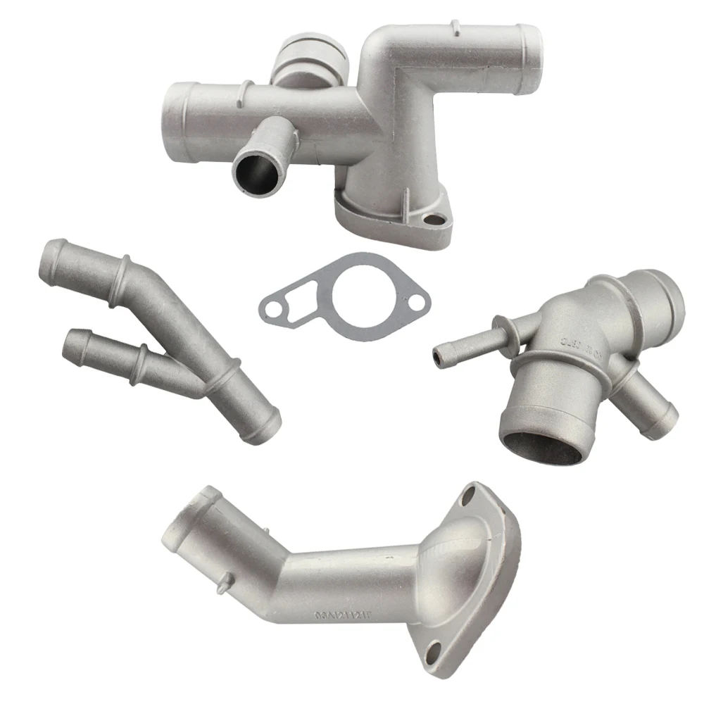 4 sztuk Aluminium wąż płynu chłodzącego silnika złącze rury doładowania dla VW Audi 1J0121087E 1J0121087C 06A121121C 06A121133J — zdjęcie 2