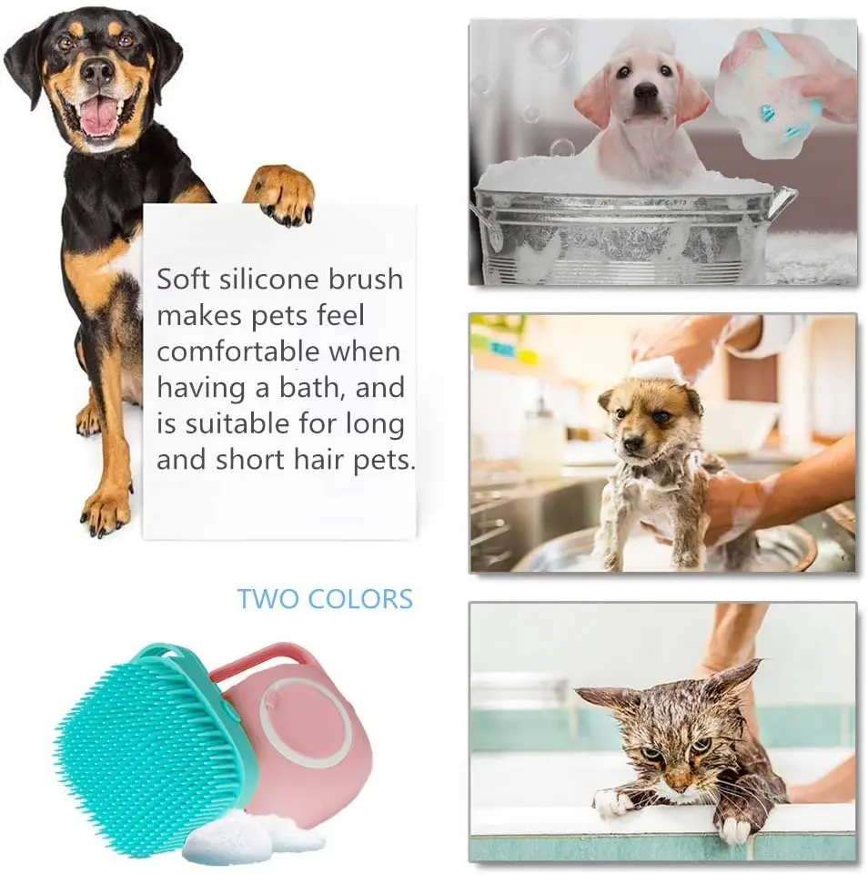 Upgrade Pet Grooming Glove Bath Brush with Soap and Shampoo Soft Silicone Massage Brush Glove Dogs Cats Paw Bath Clean Tools