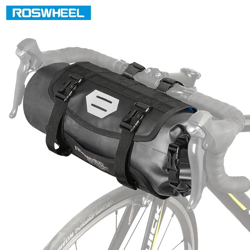 

ROSWHEEL 7L Bicycle Handlebar Bag Nylon TPU Full Waterproof Large Cycling Bike Bag Front Pannier Basket Pack Detachable 111369