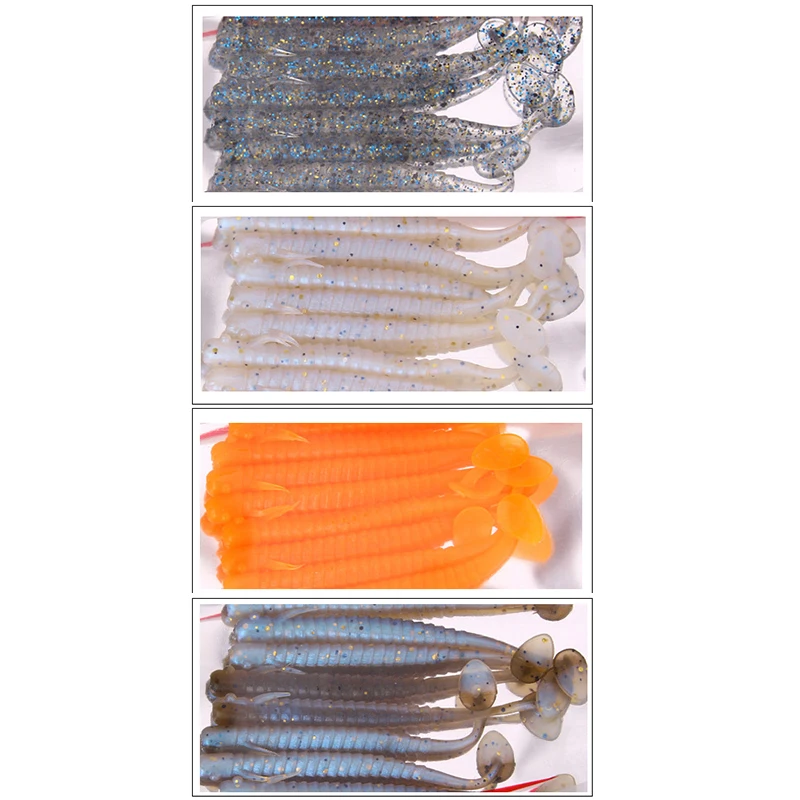 WESTBASS 8PCS Slug Soft Baits 75mm-2g Rubber Bass Swimbaits Silicone Fishing Lures Jigging Worm Wobbler Larva Shiner Isca Pesca