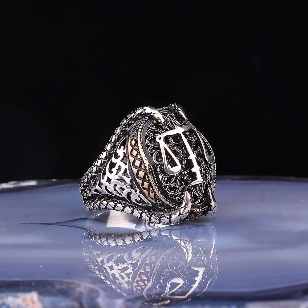 925K Sterling Silver Justice Scale Ring Classic Jewelry For Man Fine Workmanship For Man's Vintage Style Freeshipping