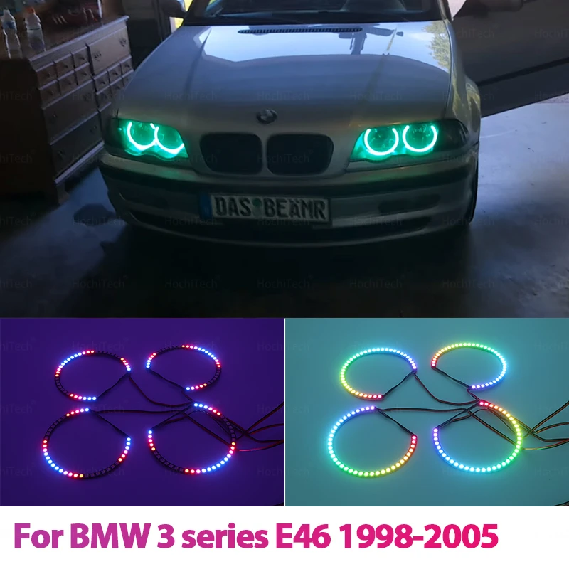 Colorful 316i 318i 320d High Quality Sequential Flowing For BMW E46 1998-2005 RGBW Cotton LED Angel Eyes Revolving Dynamic Light