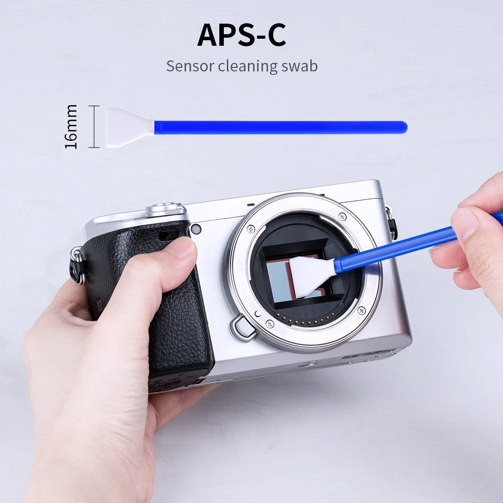 K & F Concept Camera Kit de limpeza, sensor Full Frame, CCD CMOS Swab limpeza, DSLR ou SLR, 16mm, APS-C, 20pcs