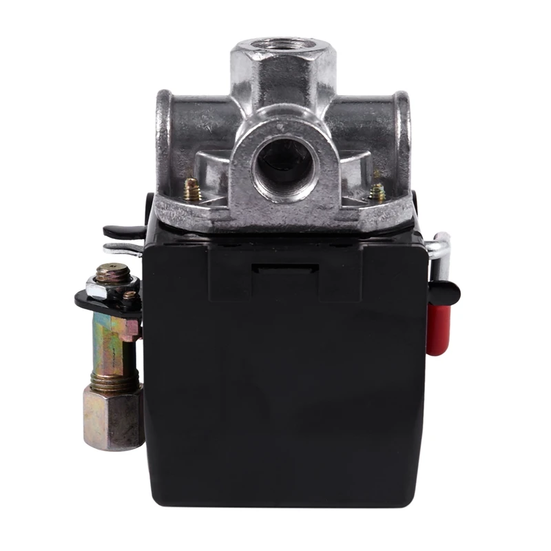 ABSF 5-8Kg 4-Port 26 Amp Pressure Switch Control Valve Air Compressor Heavy Duty Black Automatic Pressure Controller